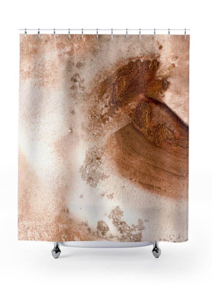 Artistic Shower Curtain, Minimalist Bathroom Decor, Abstract Design, Modern Home Accessories, Unique Bathroom Gift, Earthy Tones