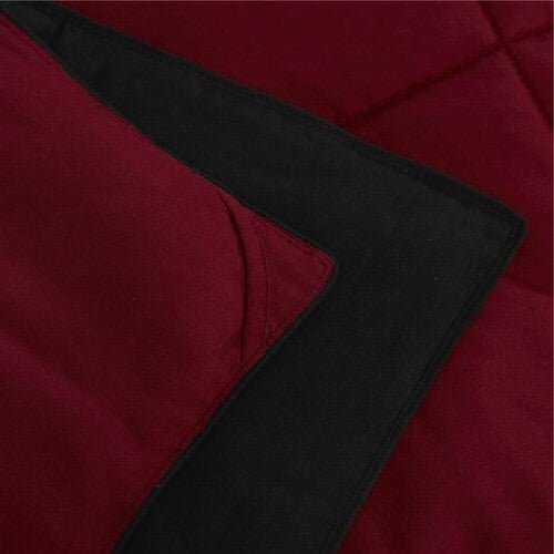 King/Cal King Traditional Microfiber Reversible 3 Piece Comforter Set in Black/Maroon - Image 4