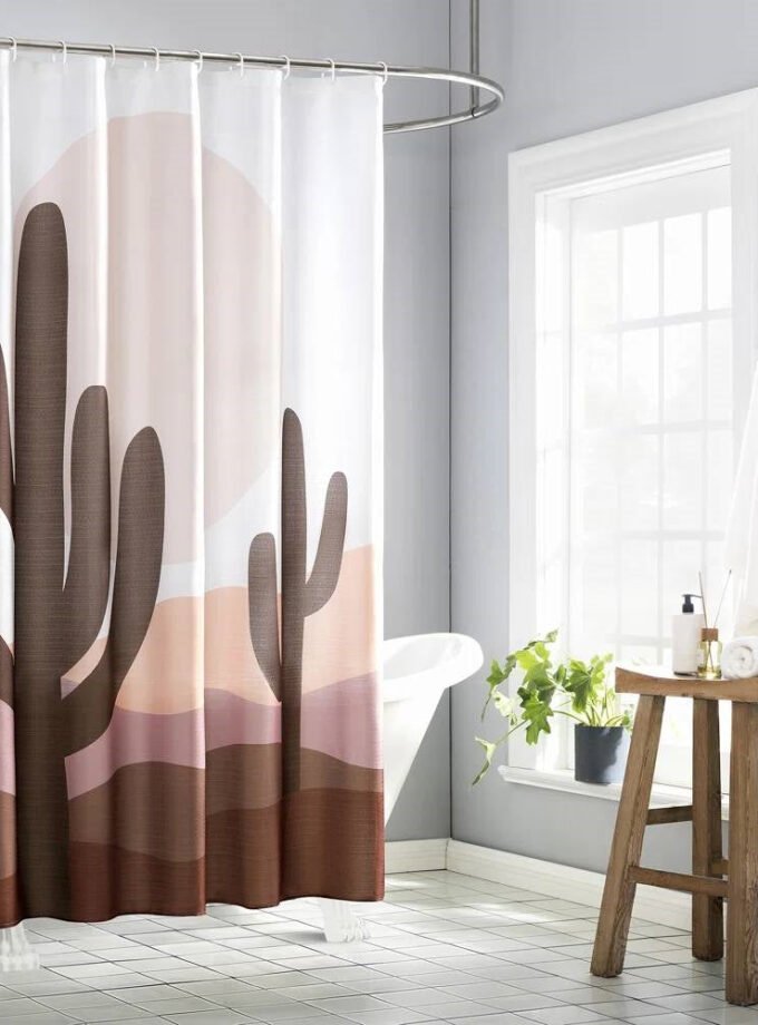 72-in. Desert Cactus Sunset Brown Red Tan Southwest Shower Curtain