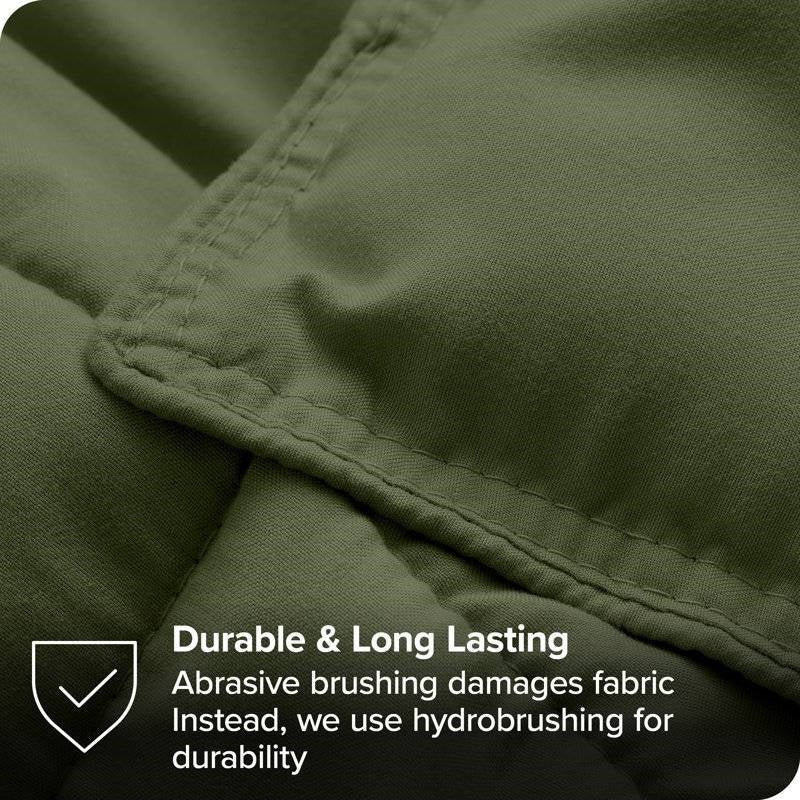 Queen size Hypoallergenic Down Alternative Comforter Set in Olive Green - Image 4